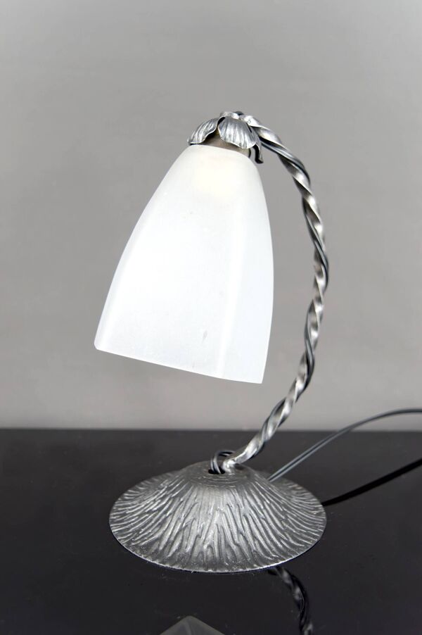 Lampe Art Déco en Fer Forgé, France, c. 1930