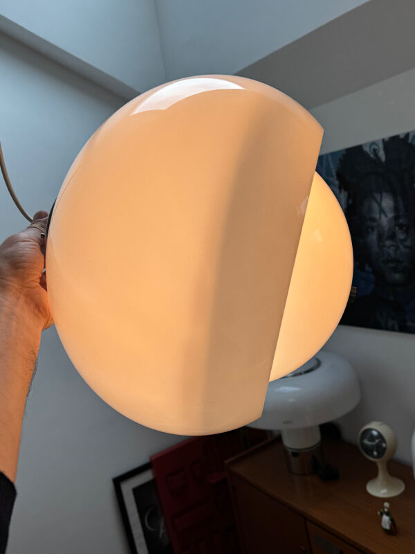 Lampe suspension vintage Harvey Guzzini Burgos : suspension spatiale i