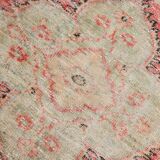 Red & cream oriental turkish vintage rug