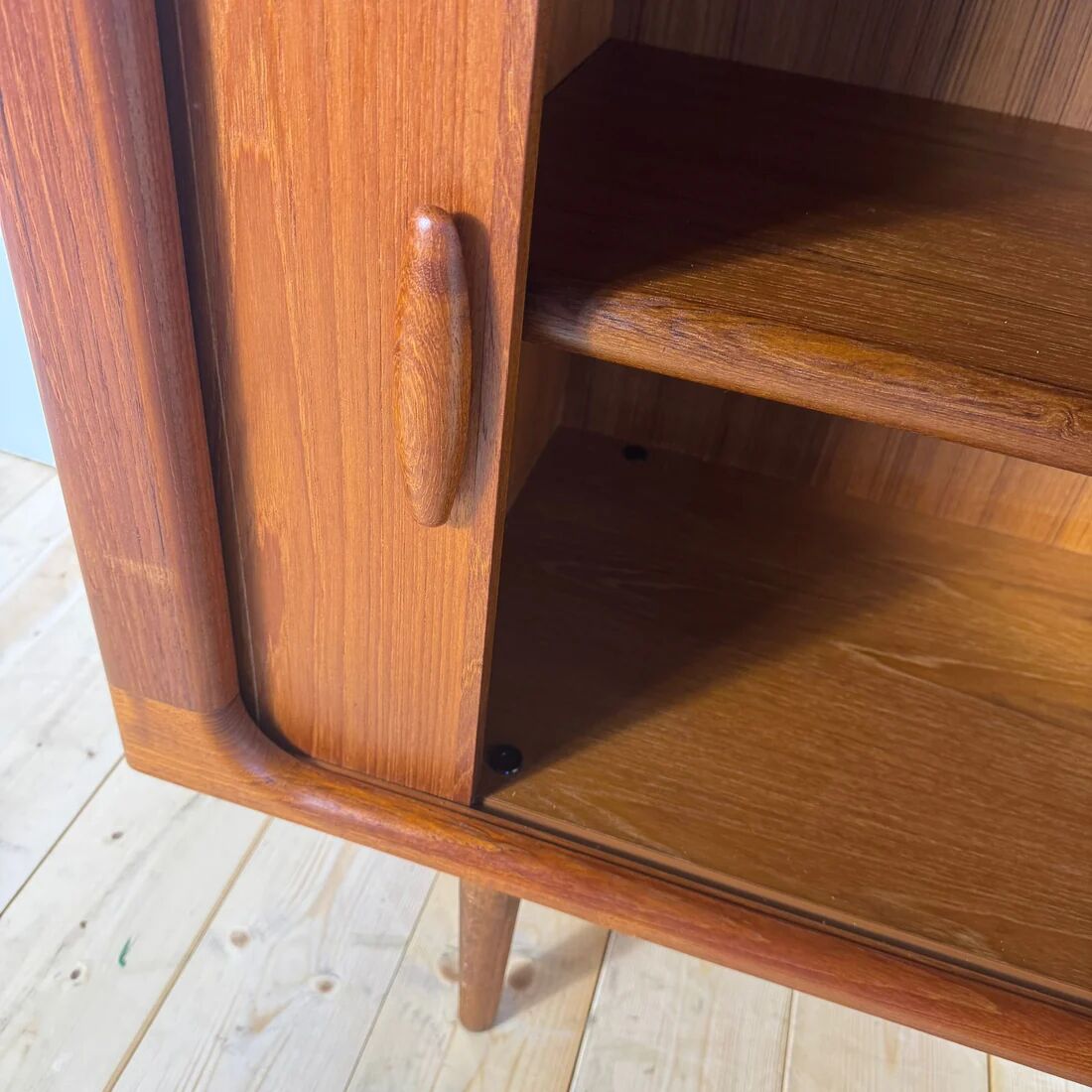 Vintage Dyrlund teak library with sliding doors – Denmark 1960s