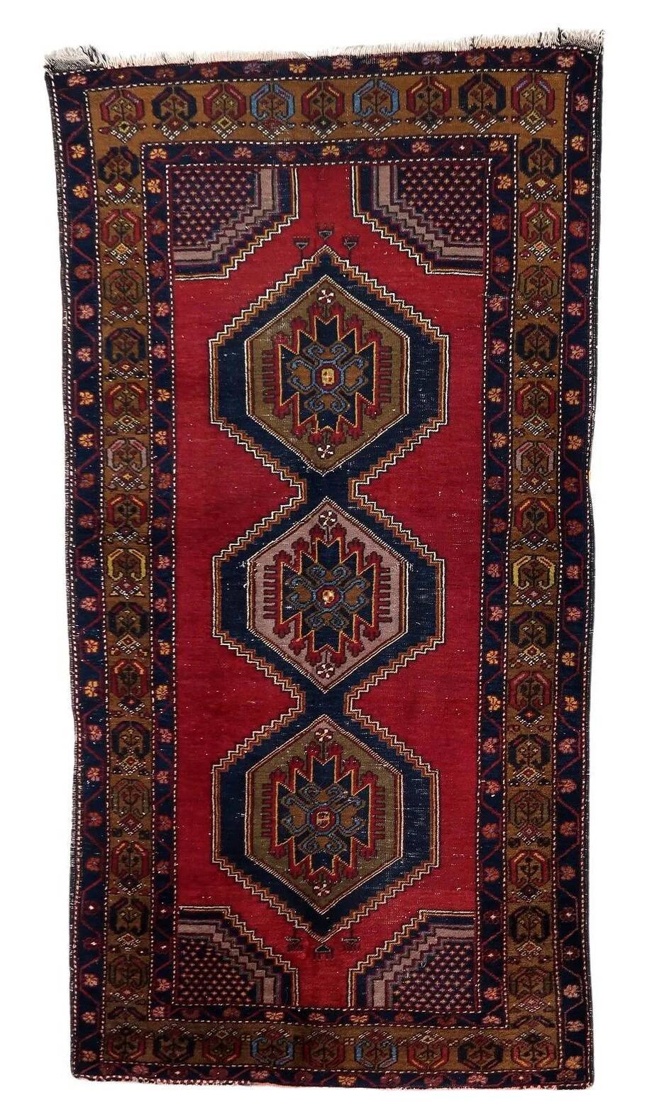 Handmade antique Turkish Anatolian rug 115cm x 218cm, 1920s