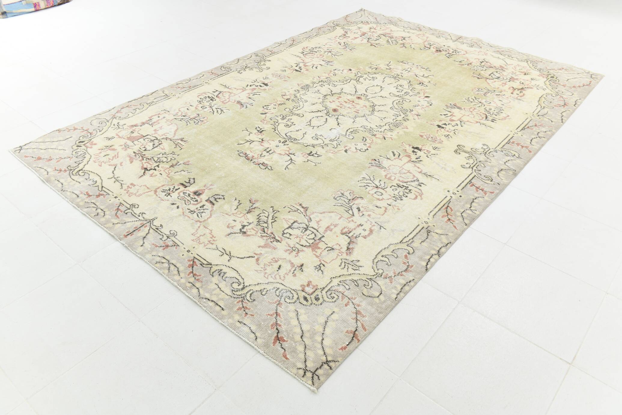 7x10 Cream Brown Oriental Vintage Area Rug, 203x308Cm SK 23587