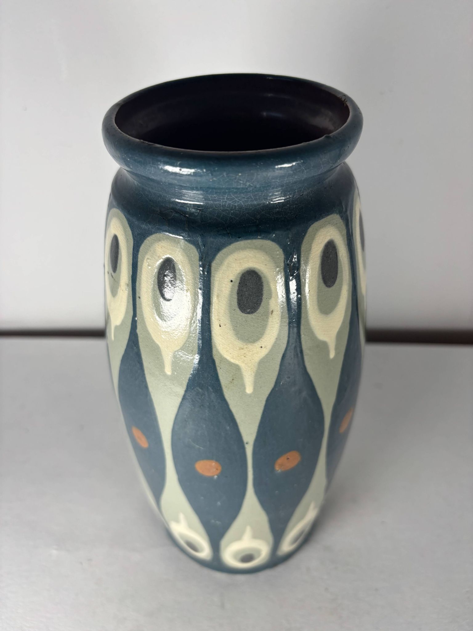 Vase Art Déco signé Léon Elchinger, Soufflenheim, années 1920