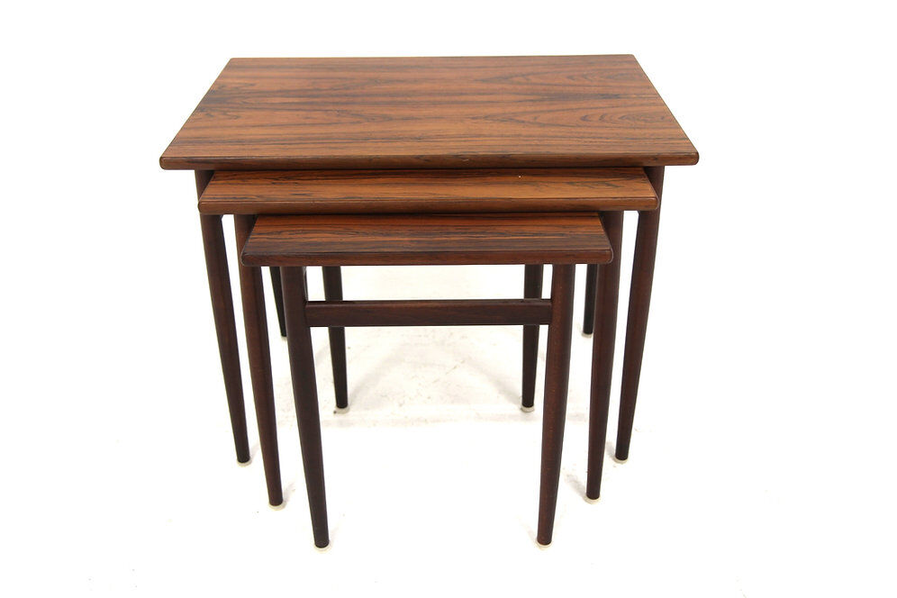 Set of 3 Scandinavian nesting tables in rosewood, Sweden, 1960