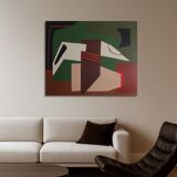 Abstract on geometric canvas 100x81cm by Bodasca