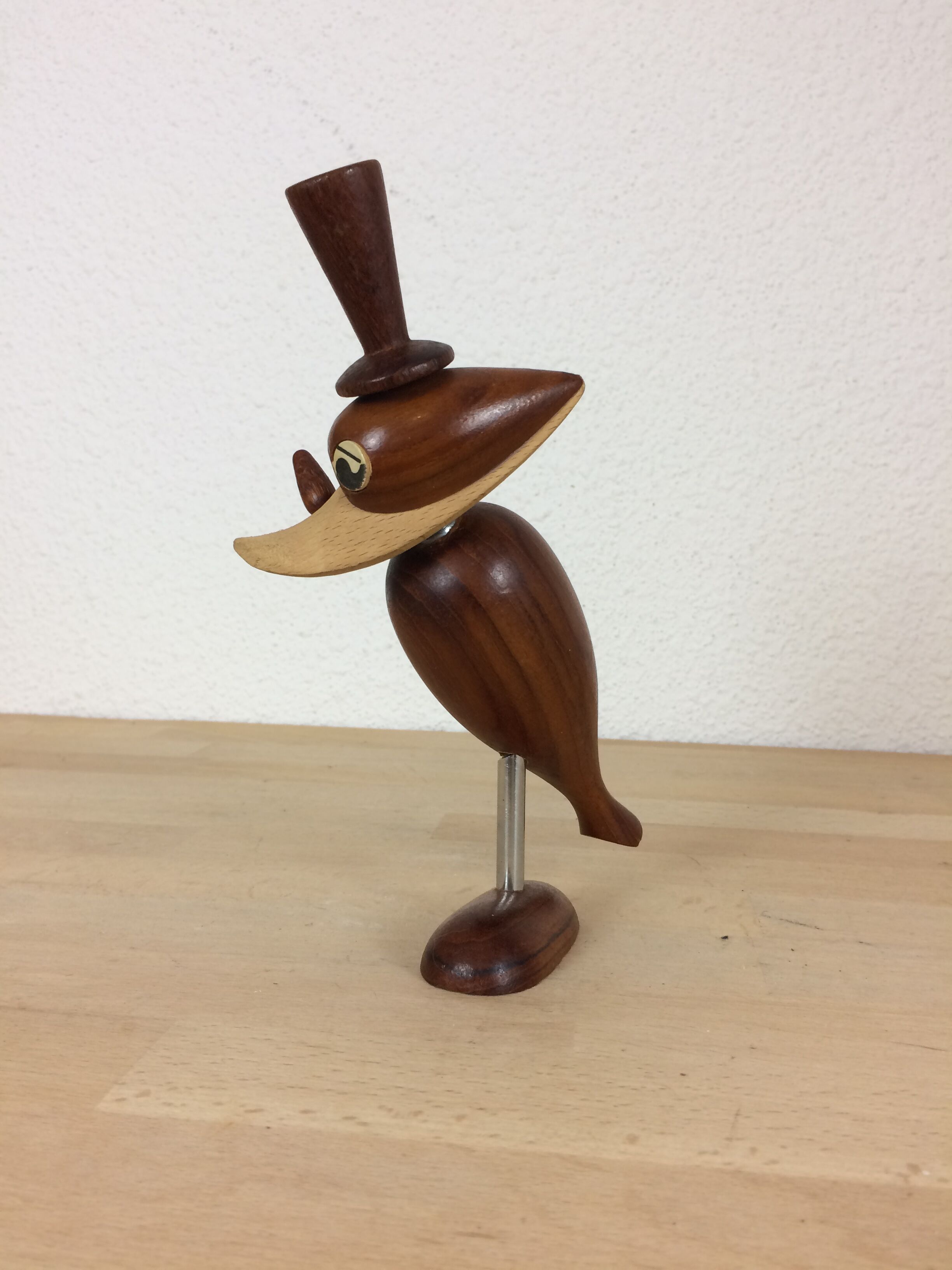 Bottle opener and teak bird cork by Hans Bolling, Scandinavian