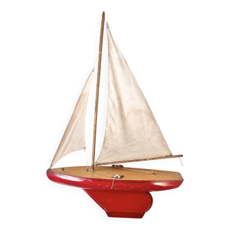 Vogu'Enmer wooden basin sailboat model VG50, old toy
