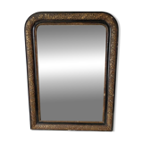 Antique Louis Philippe mirror in black and gold, 93X68cm