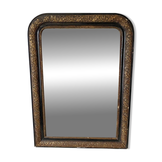 Antique Louis Philippe mirror in black and gold, 93X68cm