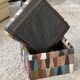 Pouf/chest or Ottoman “Harlequin” leather 1970