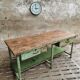 Old workbench kitchen island steel with wood