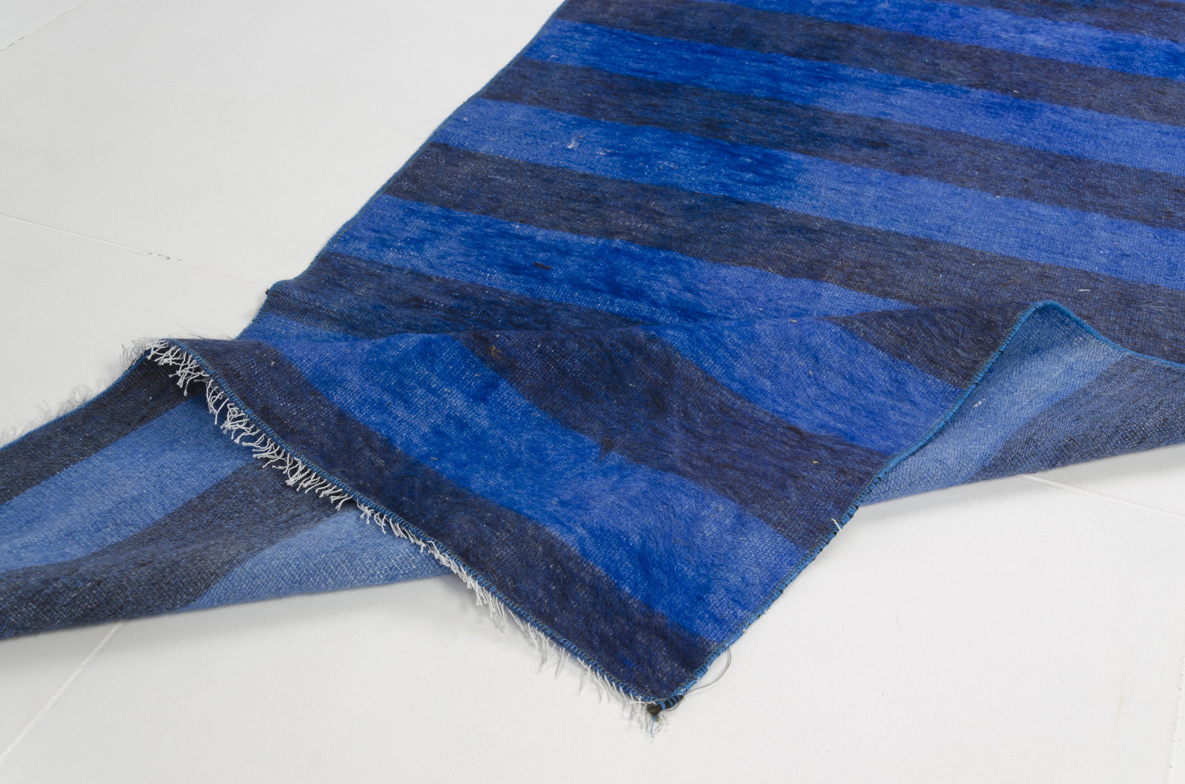 Blue Vintage Stripe Kilim Rug