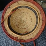 Berber hat ethnic art basketry and leather
