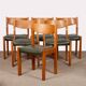 Set of 6 solid elm and leather chairs by Self, 1980.