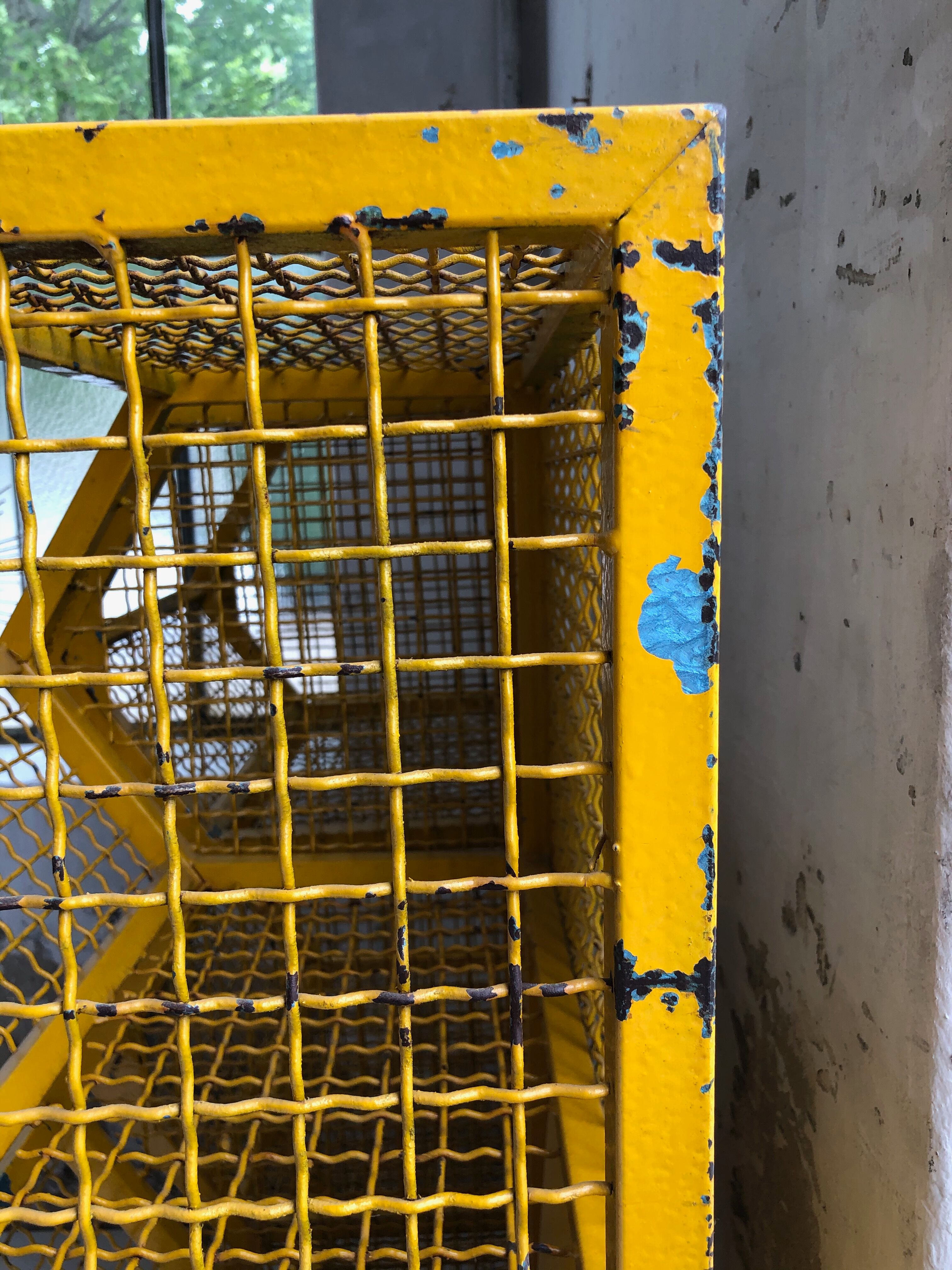 Industrial storage shelves yellow