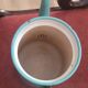 Cafetière émaillée verte lignée
