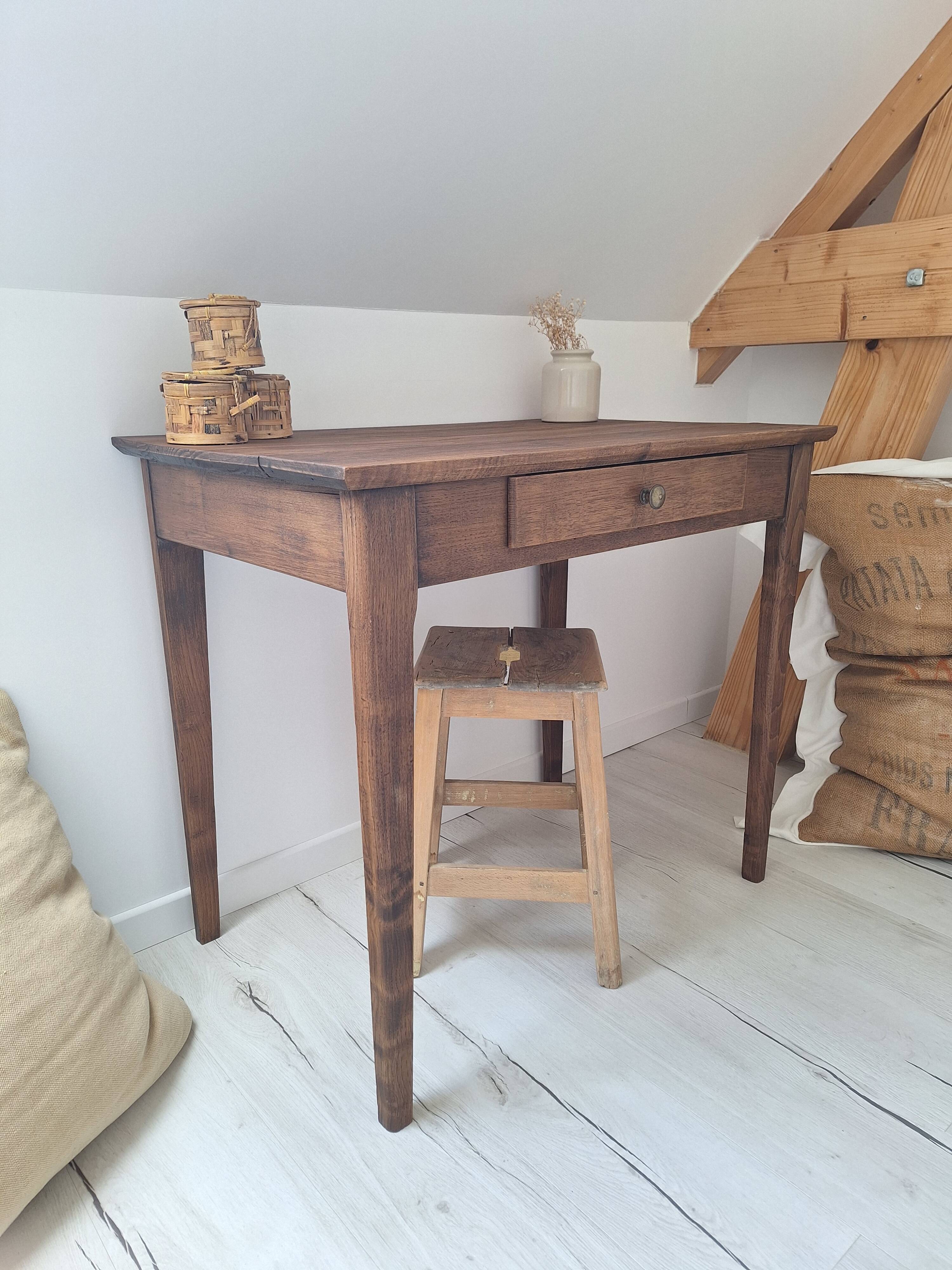 Old farmhouse side table in country style