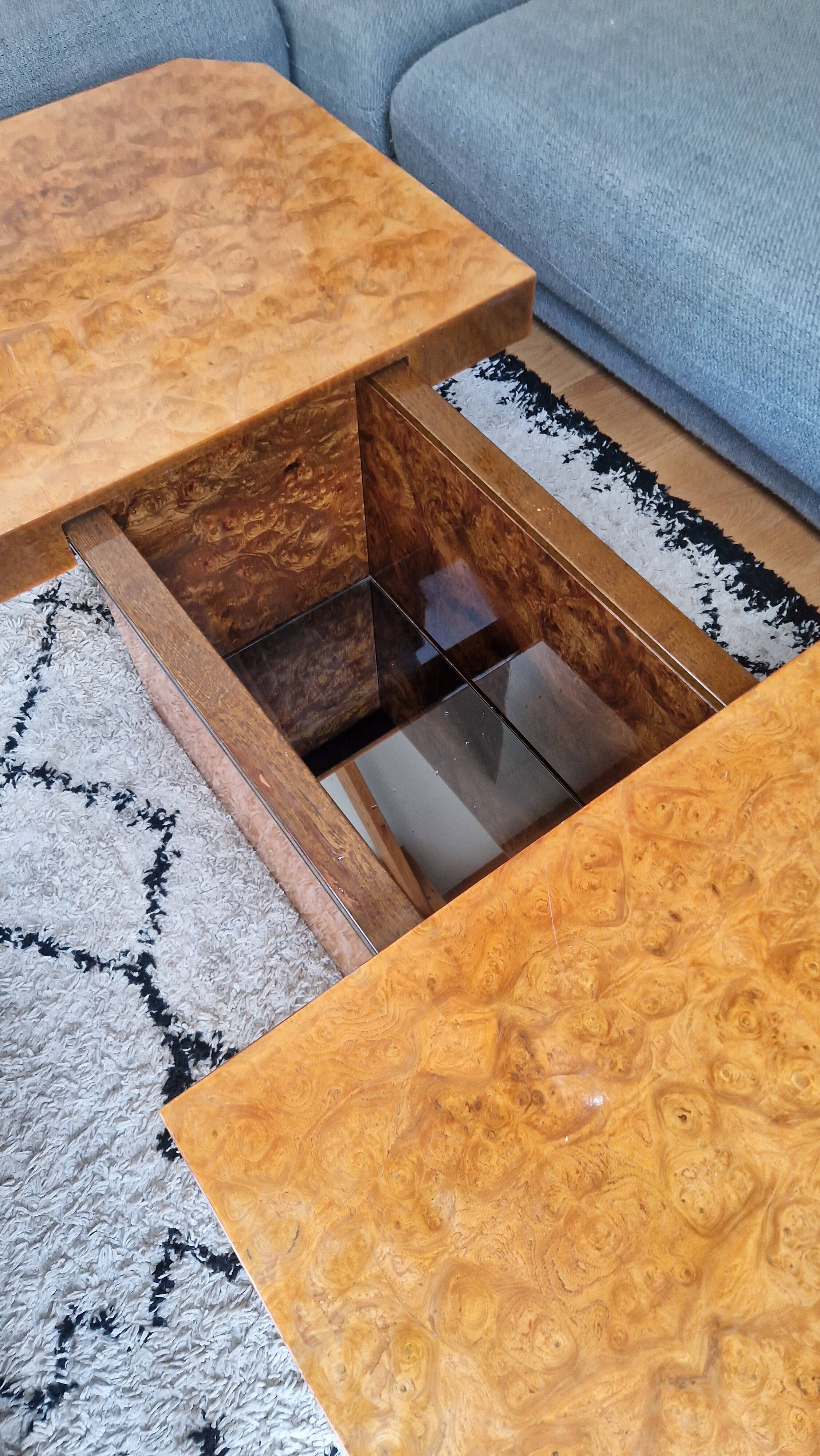 Elm burl coffee table, 1970