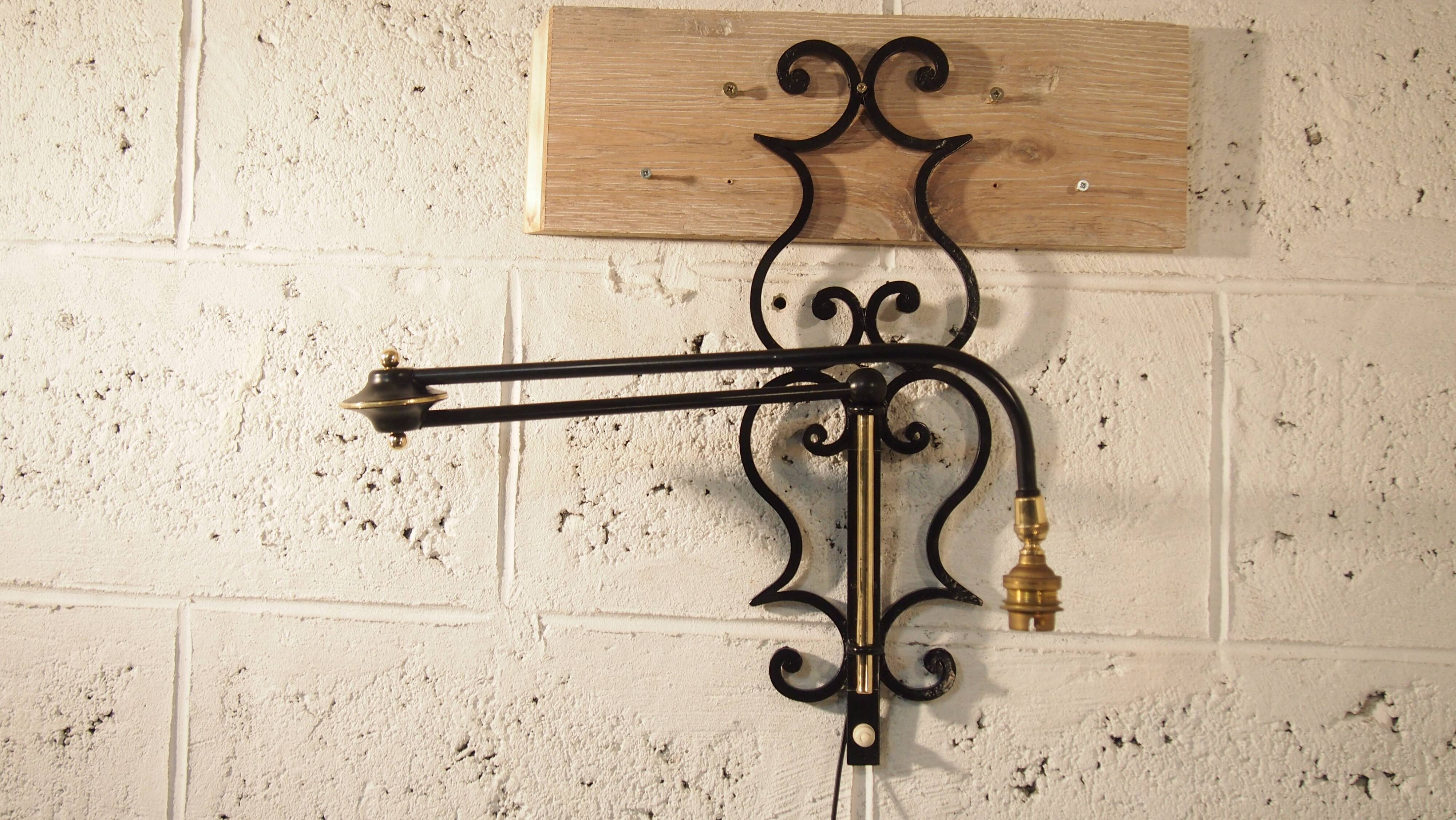 Applique murale articulée vintage lunel france 1960