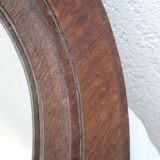 Oval wooden mirror