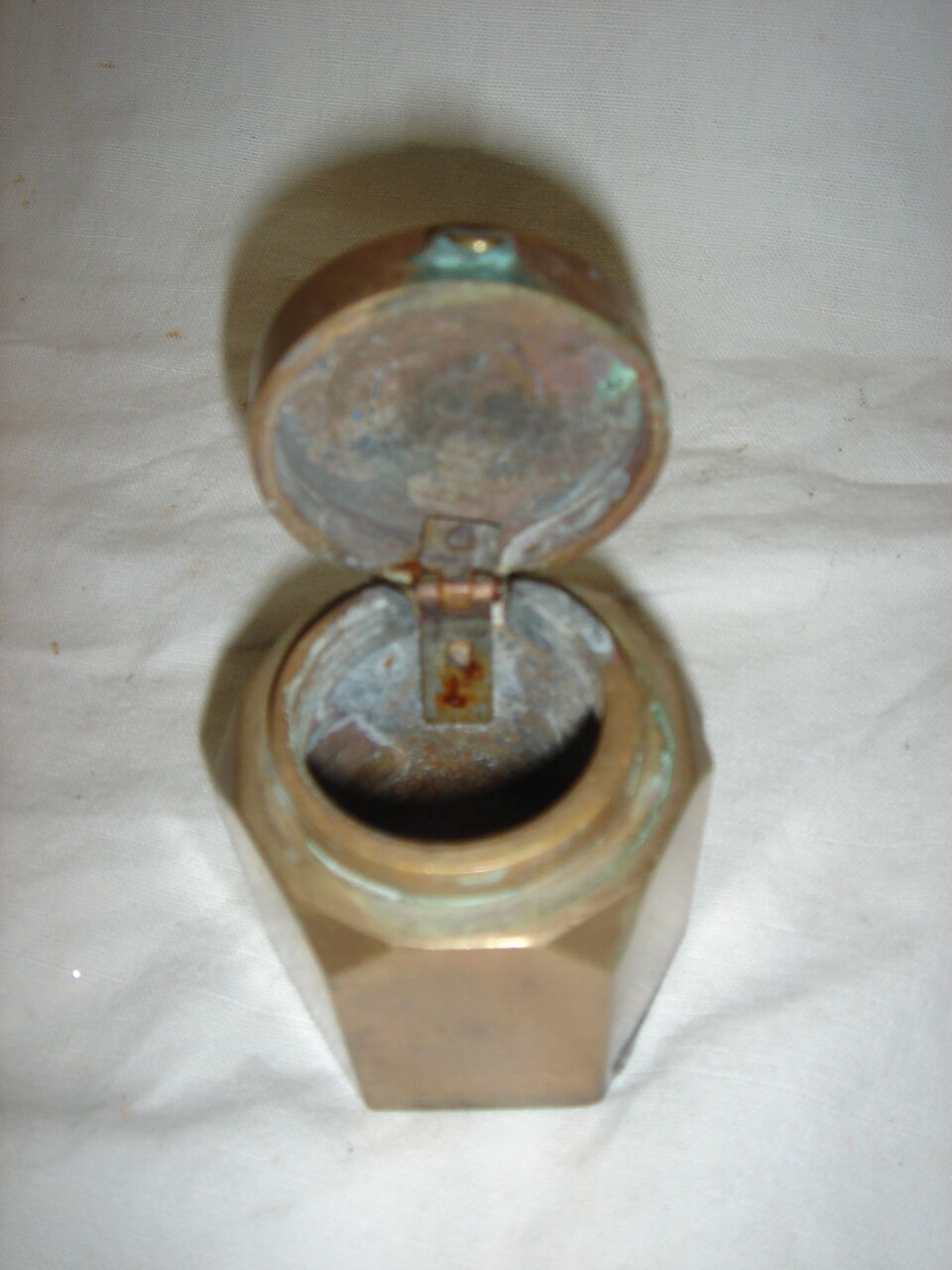 Massive brass inkwell from 1960