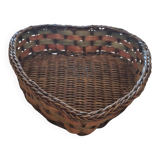 Small wicker basket in the shape of a heart.