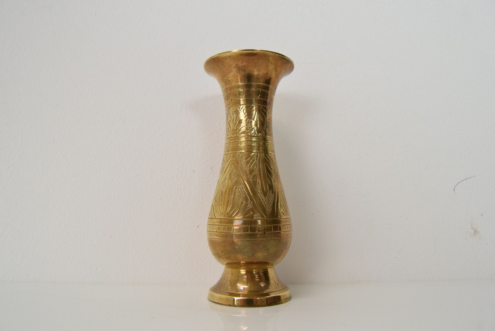 Vase vintage en laiton de l’Inde, années 1960
