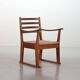 Rare fauteuil brutaliste en chêne Bas van Pelt avec assise en jonc tressé pour ma maison