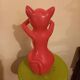 Pink pop art cat statuette in ceramic