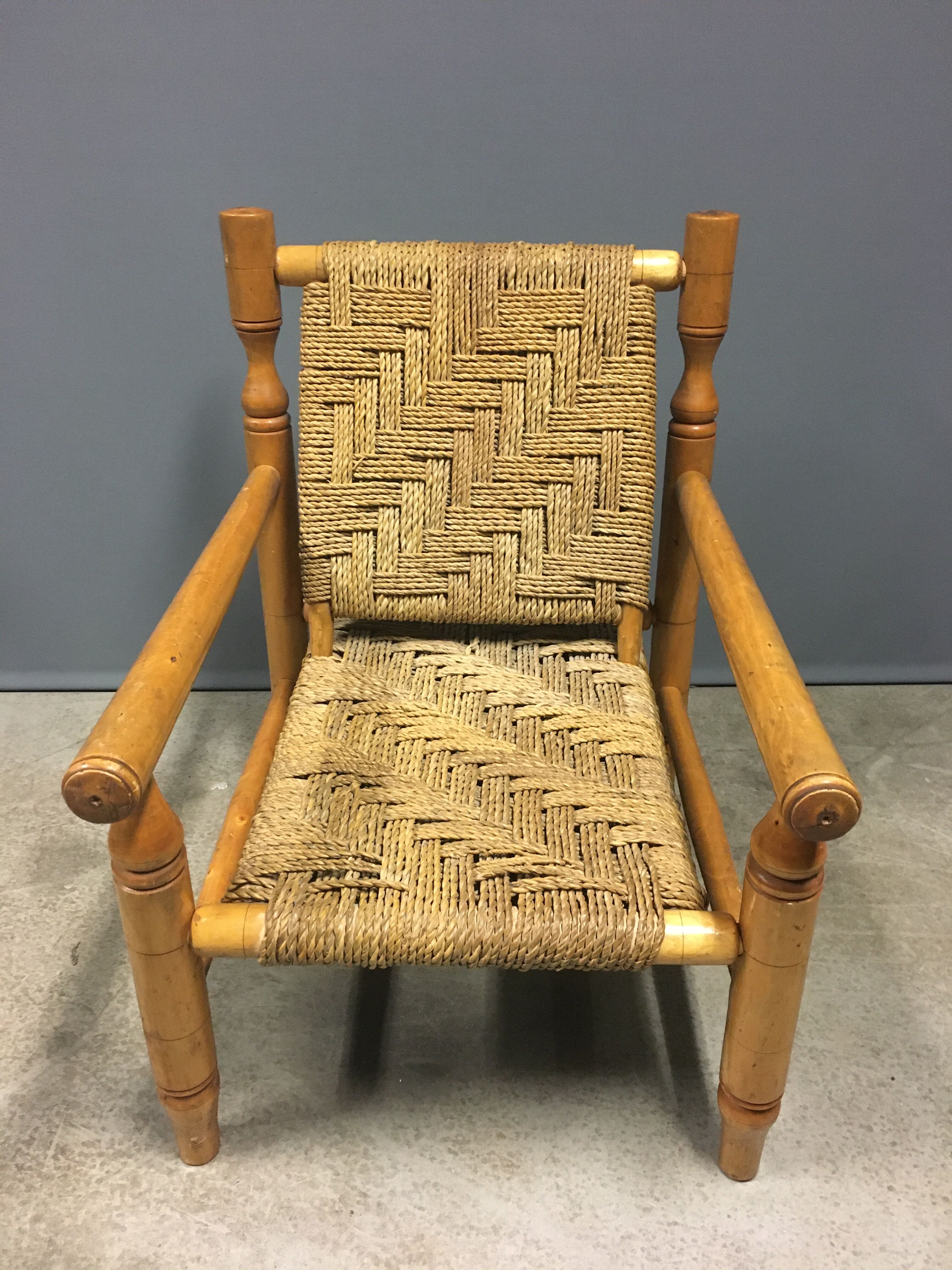 2 x Abaca French rope armchairs