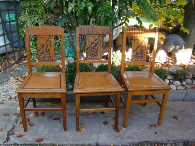 Series of three chairs art deco