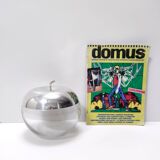 Postmodern Transparent Glass and Silver-Plated Metal Ice Bucket / Bowl, Italy