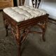 Vintage rattan dressing table with mirror and stool 1970