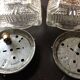 Paire de plafonniers carrés en verre structuré / vintage années 60-70