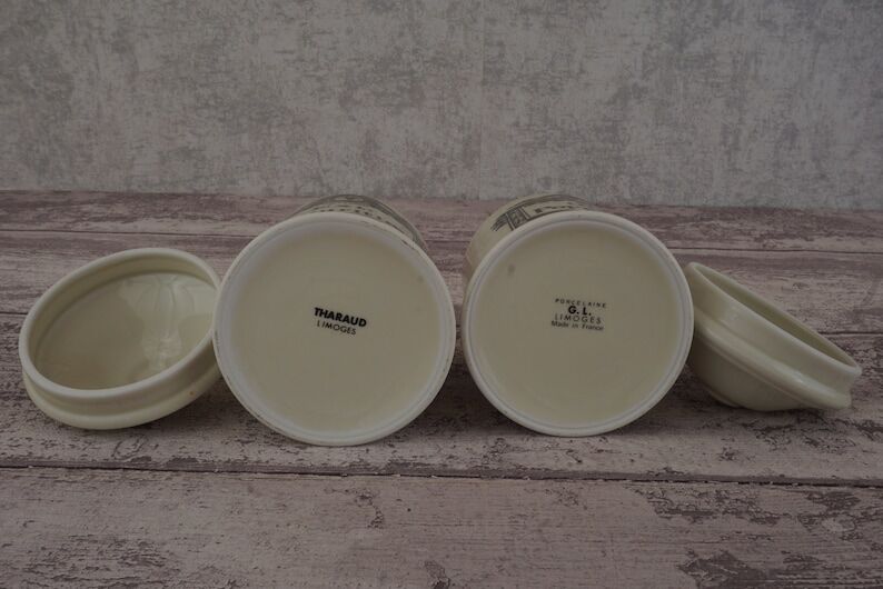 Pair of limoges porcelain storage boxes