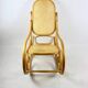Rocking Chair Vintage en Bois Naturel, rapia naturel