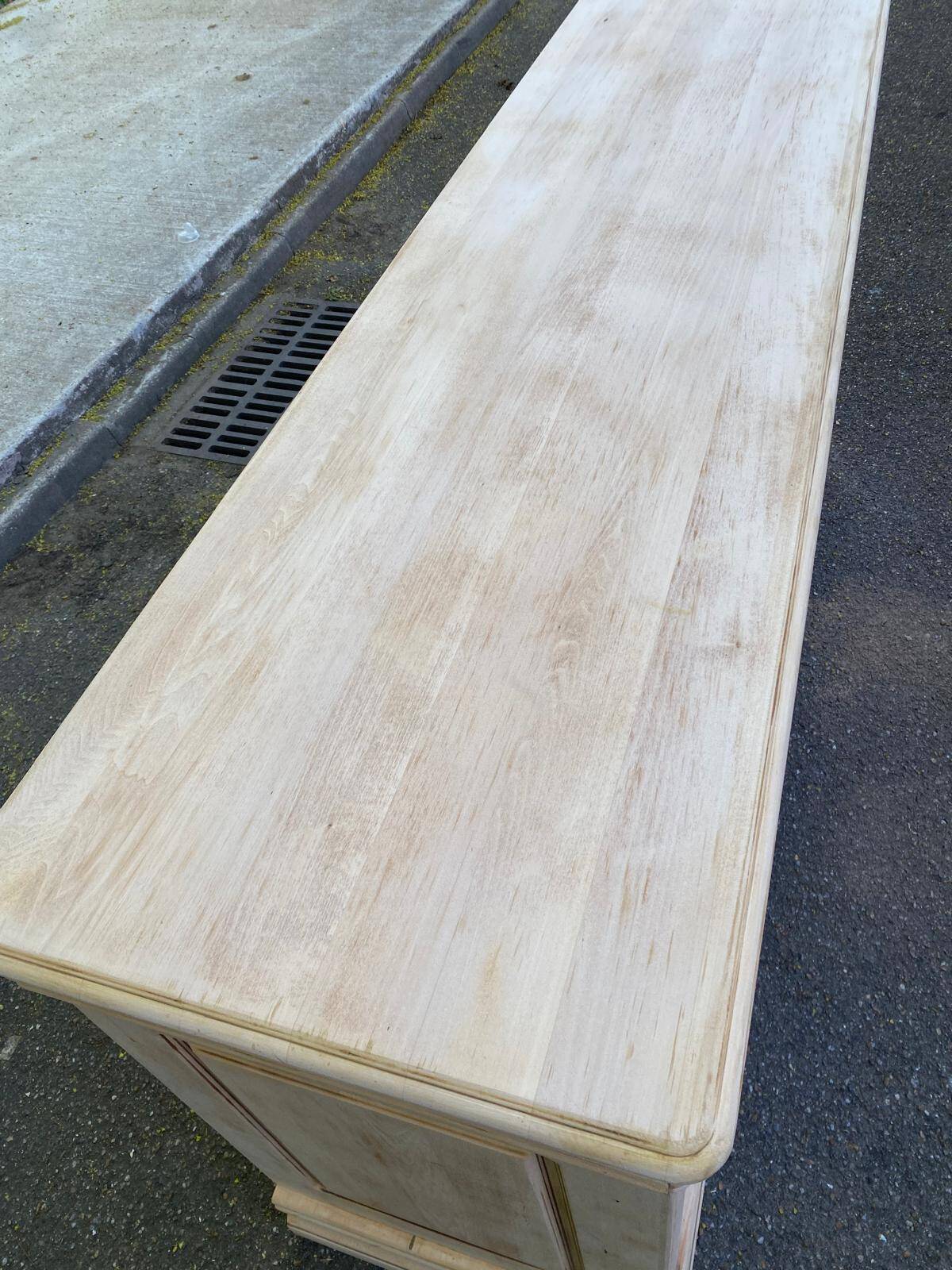 Louis Philippe rustic buffet, vintage, renovated in solid wood, 185cm.