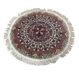 Round handmade wool sinkiang rug