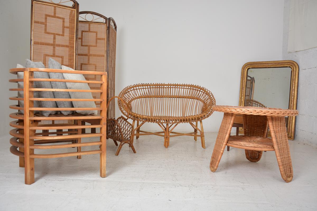 Vintage rattan sofa
