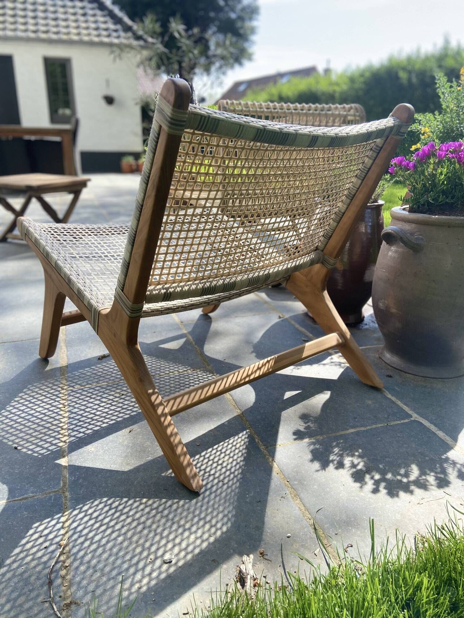 Chair / garden armchair / single-seater in retro rattan
