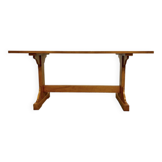 Table à manger de réfectoire vintage en bois