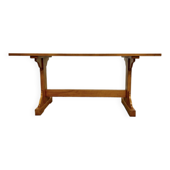 Vintage wooden refectory dining table