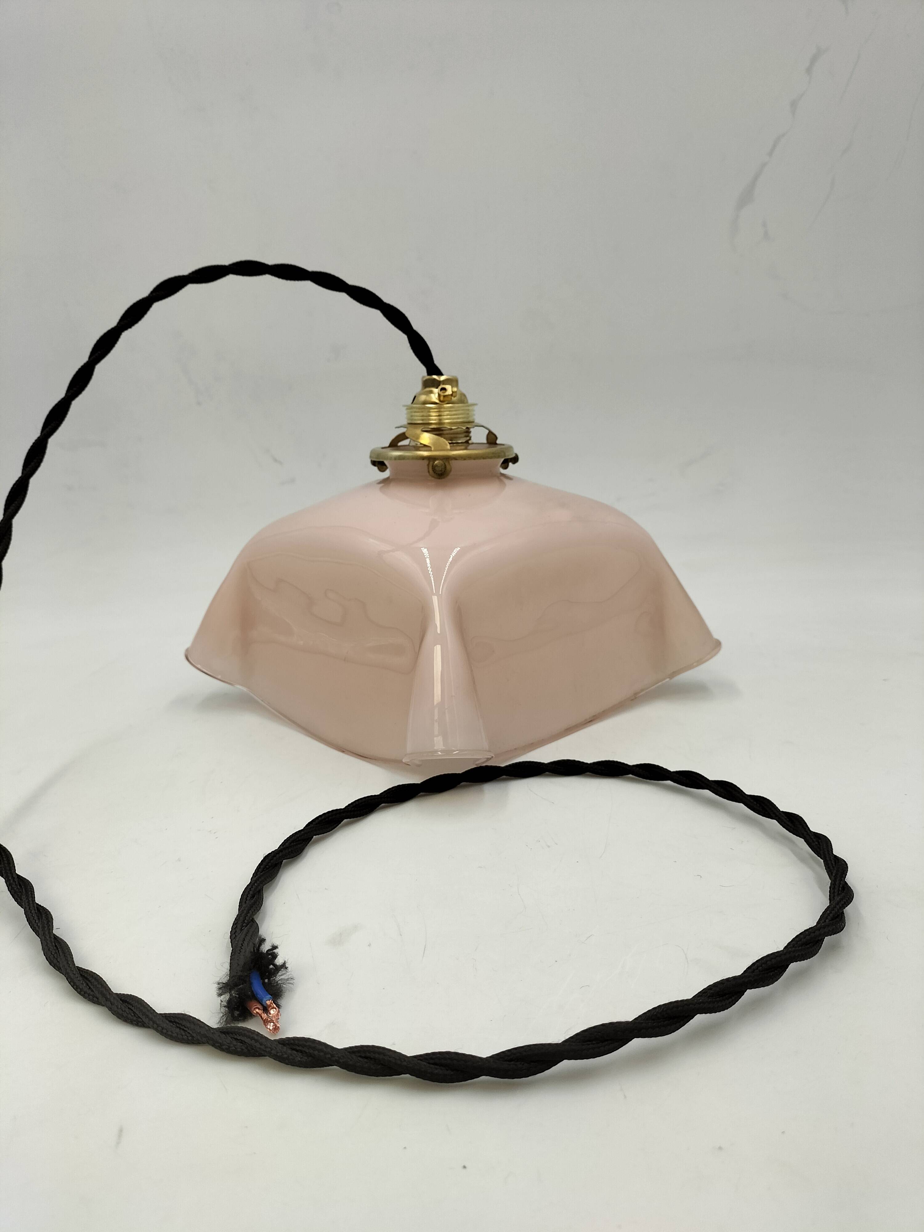Pink opaline pendant light