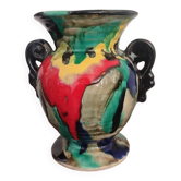 Vase Art Déco en céramique à glaçures flammées