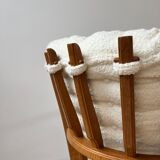 Guillerme et Chambron mid-century french oak armchair