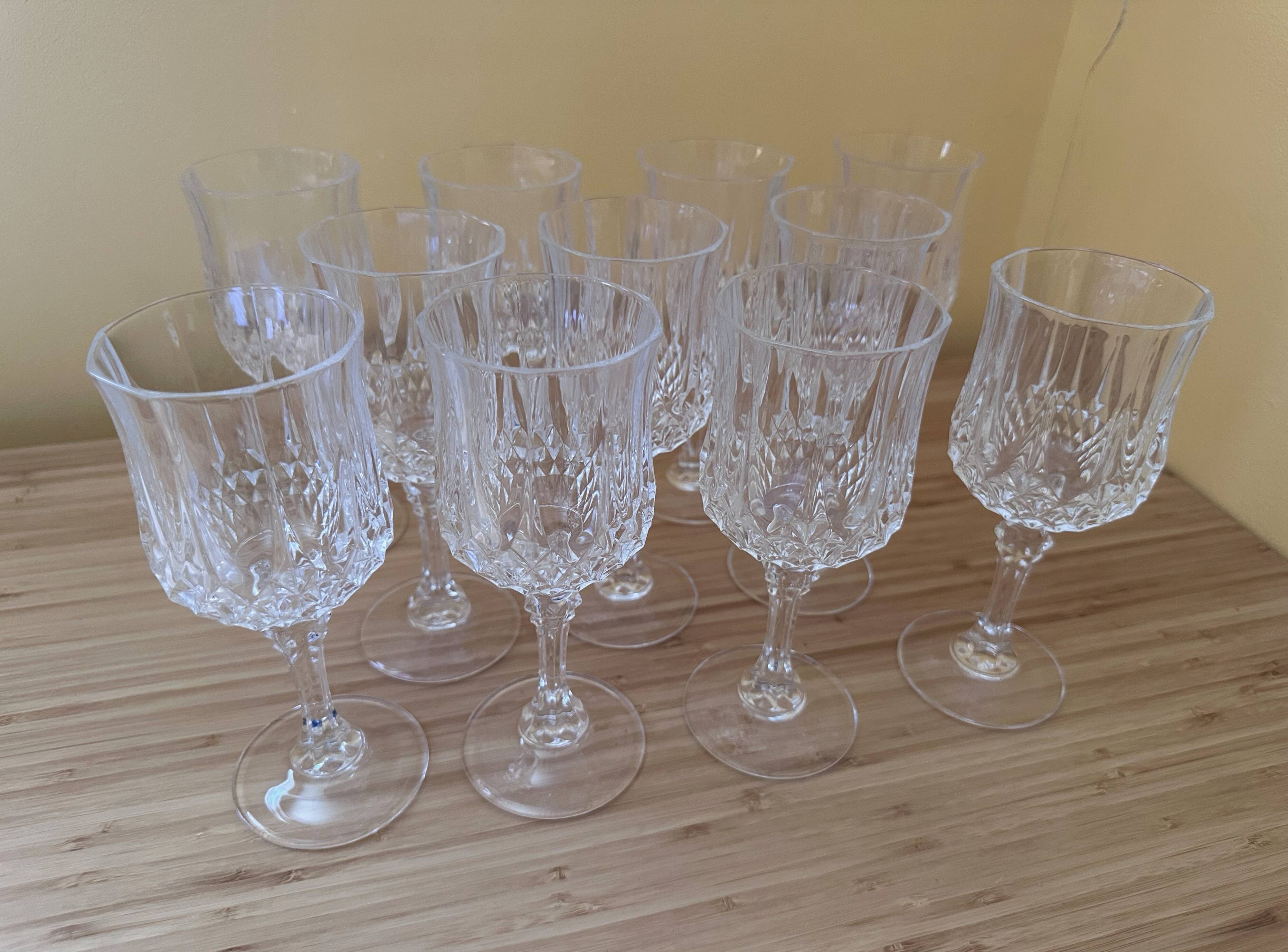11 glasses 16 cl "Lonchamp" Cristal d'Arques Vintage