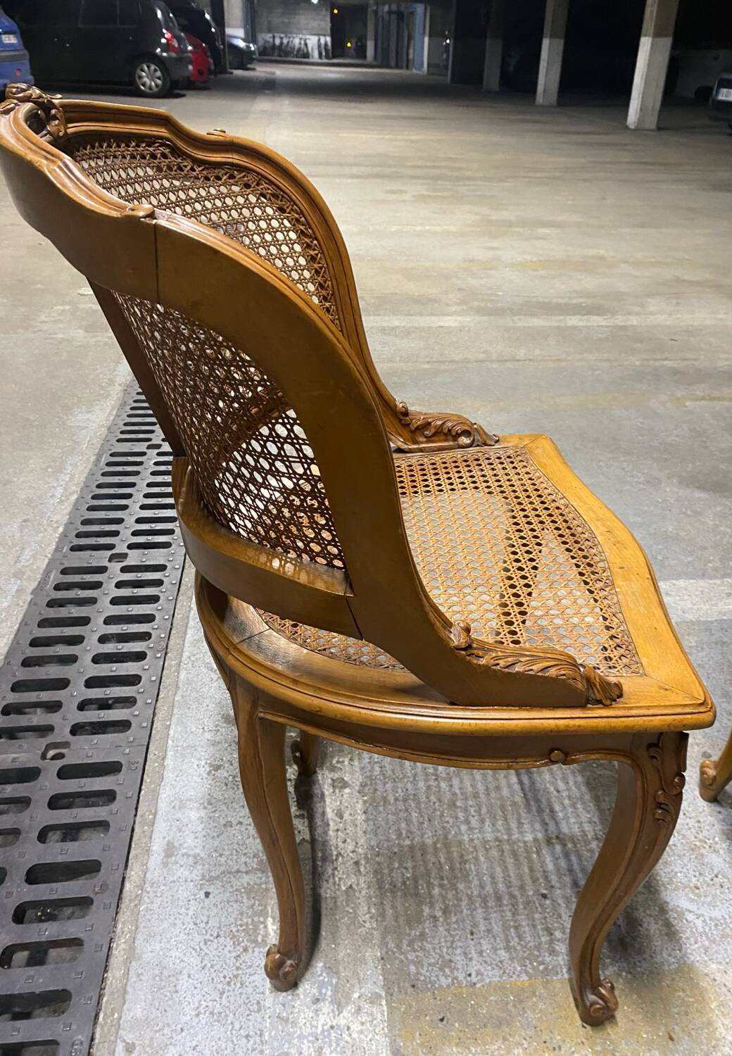 Louis 15 style cane armchair
