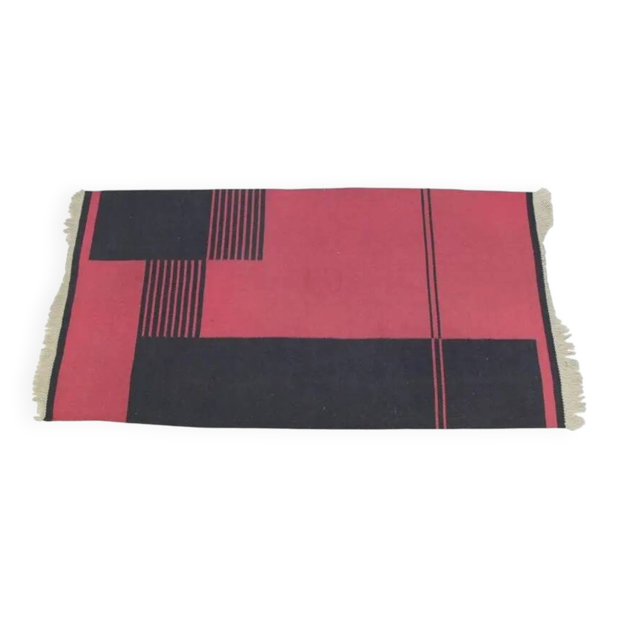 Midcentury Kilim Geometric Modernist Carpet, 1950s