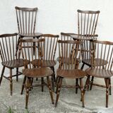 Set of 9 Vintage Scandinavian Bistro Chairs 1960
