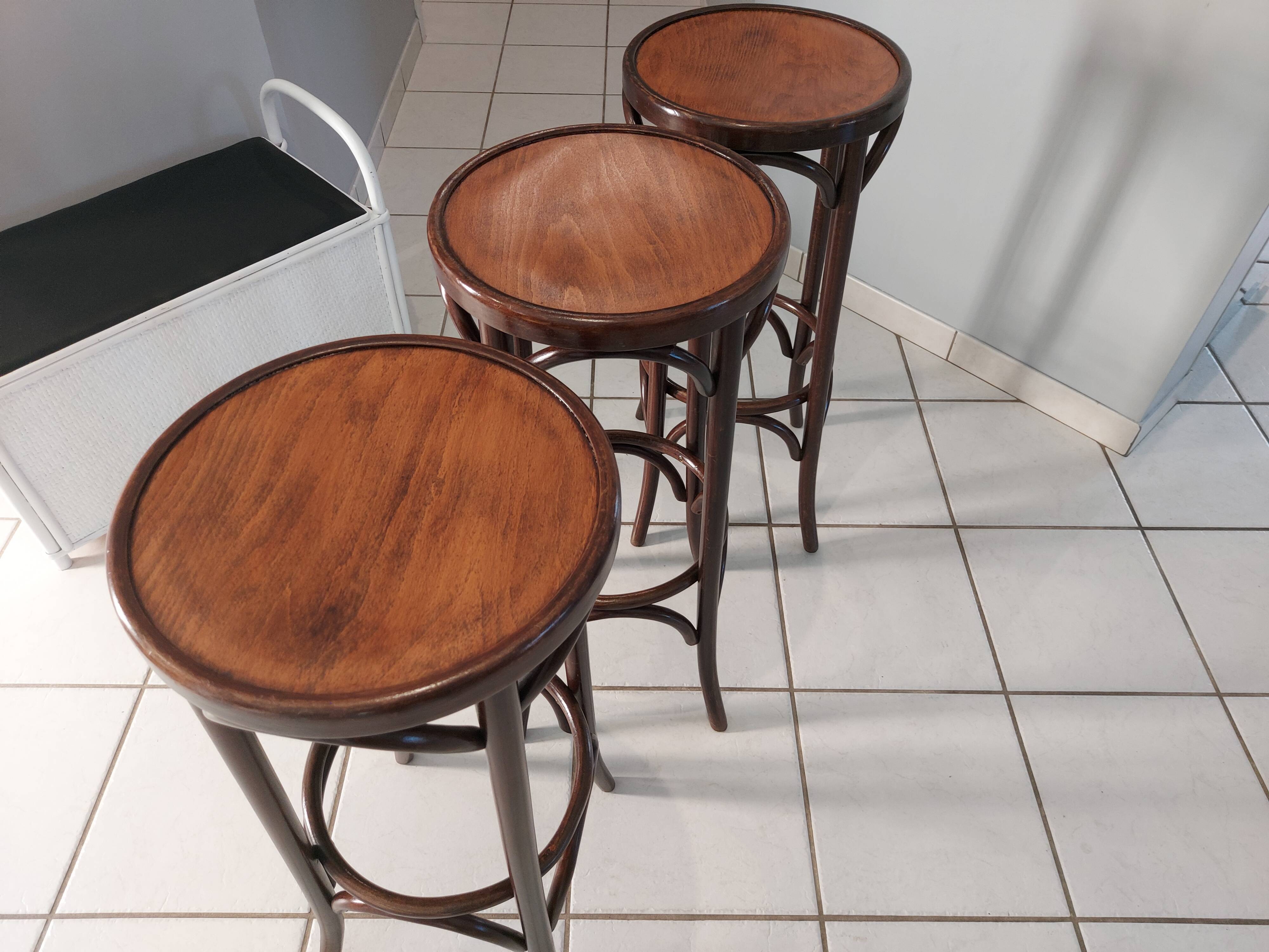 Lot 3 stools of bistrot bar vintage 1960s